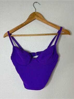 Vintage Victoria's Secret Vibrant Purple Swim Tankini Top size 36B